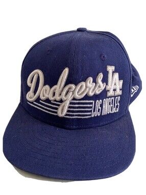 Rare Vintage Los Angeles Dodgers Raised Script New Era Snapback Hat Cap MLB